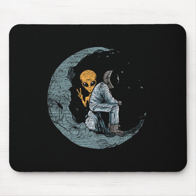 Planets Moon Spaceship Astronaut  Mouse Mat (Front)
