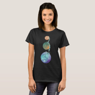 Planets of creation with cascades of water falling T-Shirt