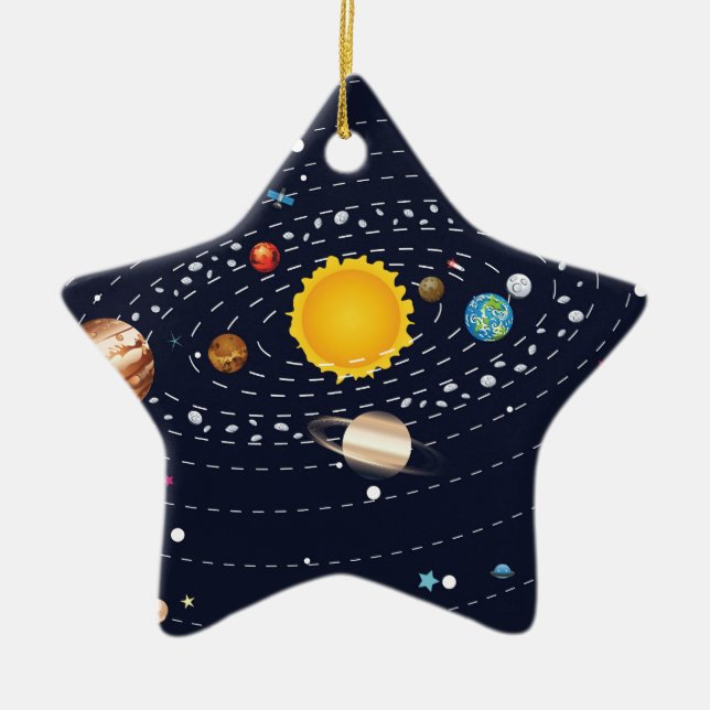 Planets of Solar System 2 Ceramic Tree Decoration (Front)