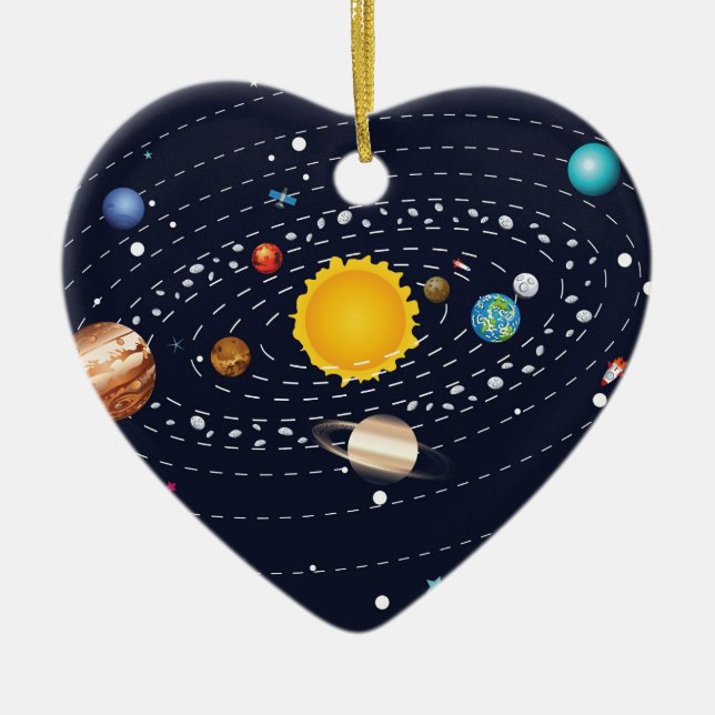 Planets of Solar System 2 Ceramic Tree Decoration (Front)