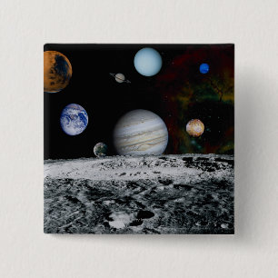 Planets of the Solar System 15 Cm Square Badge