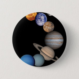 Planets of the solar system 6 cm round badge