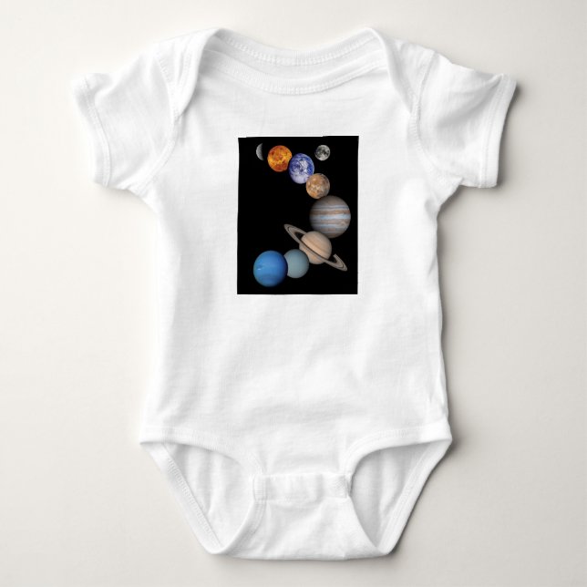 Planets of the solar system baby bodysuit (Front)