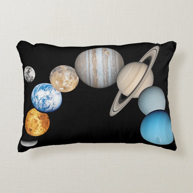 Planets of the solar system (Colour Changeable) Decorative Cushion (Front)