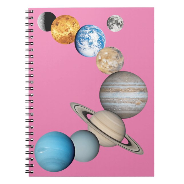 Planets of the solar system (Colour Changeable) Notebook (Front)