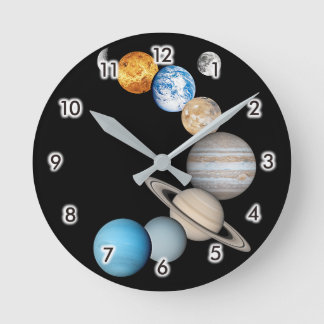 Planets of the solar system (Colour Changeable) Round Clock