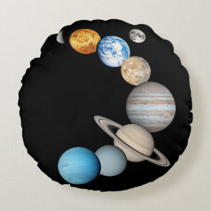Planets of the solar system (Colour Changeable) Round Cushion