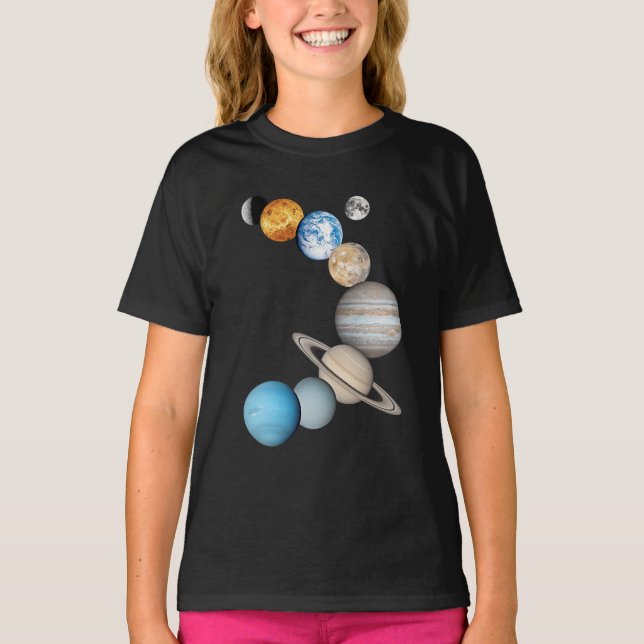 Planets of the solar system (Colour Changeable) T-Shirt (Front)