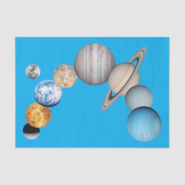 Planets of the solar system (Colour Changeable) Tissue Paper (Front)