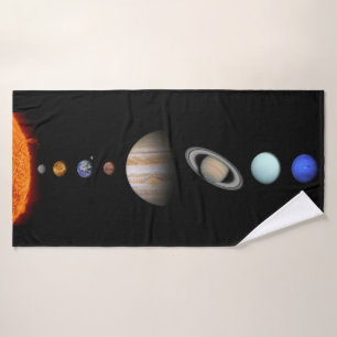 PLANETS OF THE SOLAR SYSTEM Custom Bath Towel