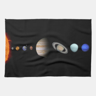 PLANETS OF THE SOLAR SYSTEM Custom Kitchen Towel