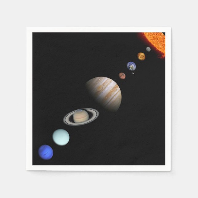 PLANETS OF THE SOLAR SYSTEM Custom Paper Napkins (Front)