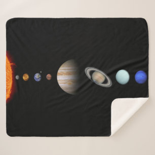 PLANETS OF THE SOLAR SYSTEM Custom Sherpa Blanket