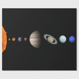 PLANETS OF THE SOLAR SYSTEM Matte Wrapping Paper