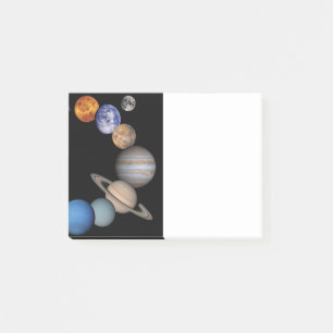Planets of the solar system post-it notes