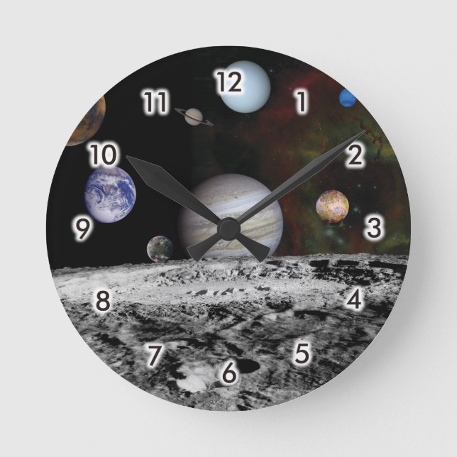 Planets of the solar system round clock (Front)