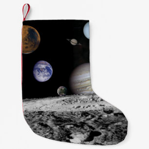 Planets of the solar system small christmas stocking