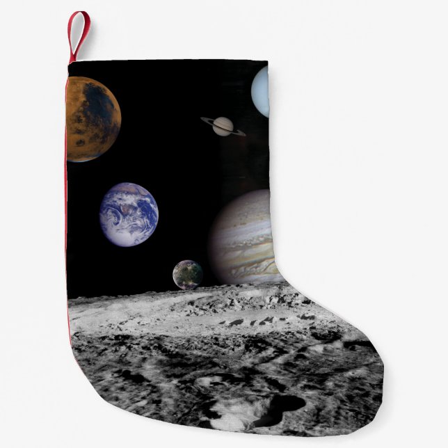 Planets of the solar system small christmas stocking (Front)