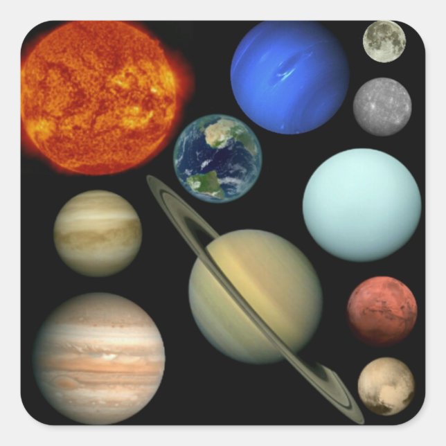Planets of the Solar System Square Sticker (Front)