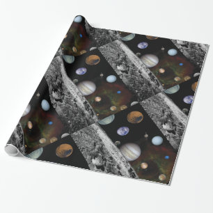 Planets of the solar system wrapping paper