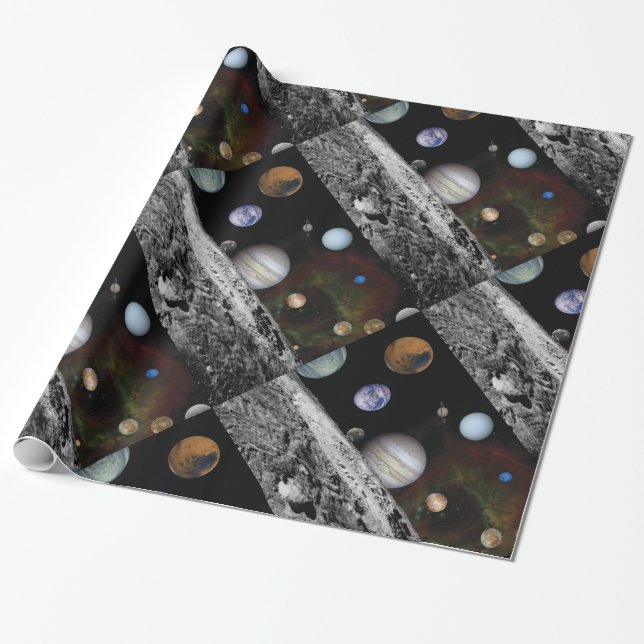 Planets of the solar system wrapping paper (Unrolled)