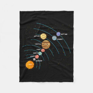 Planets Orbit Solar System Galaxy Science Women Ki Fleece Blanket