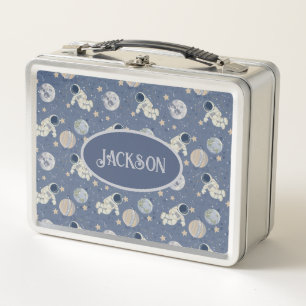 Planets Outer Space Astronaut Metal Lunchbox