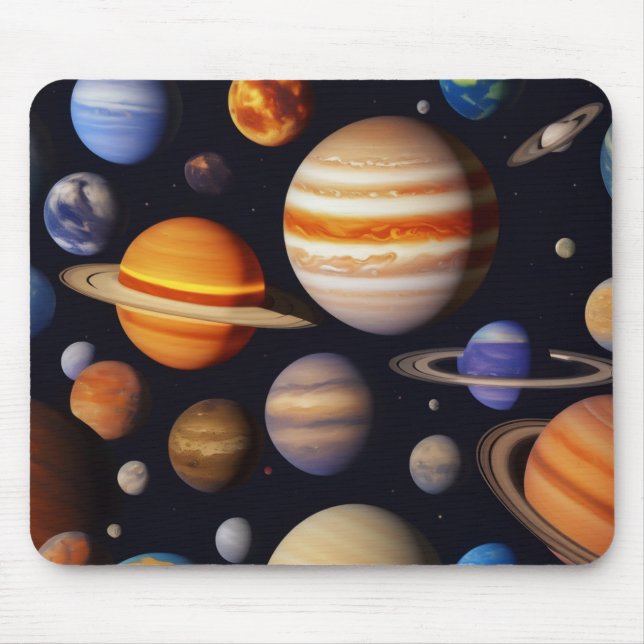 Planets Pattern Mouse Mat (Front)