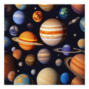 Planets Pattern Photo Print