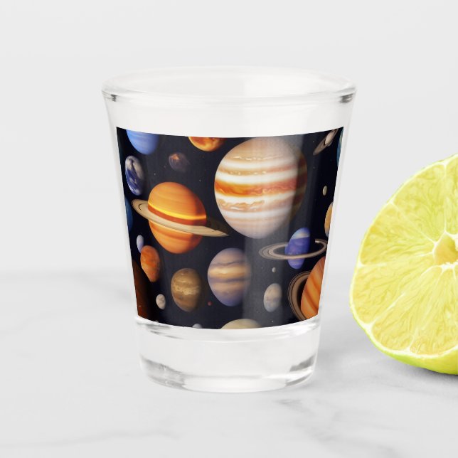 Planets Pattern Shot Glass (Front)