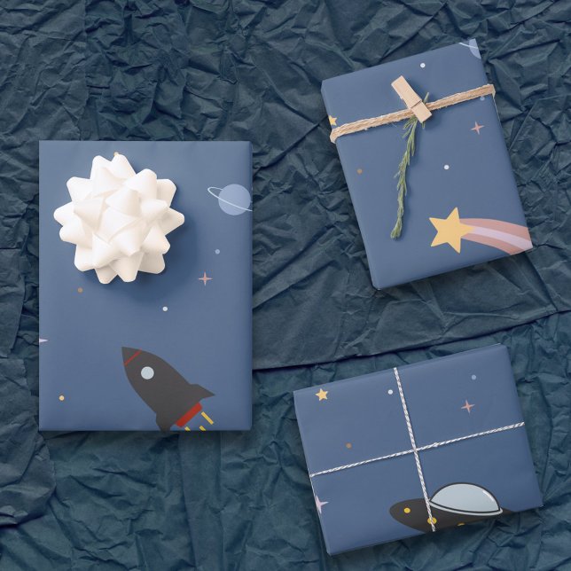 Planets & Rocket, Outer Space Wrapping Paper (Planets & Rocket, Outer Space Wrapping Paper)