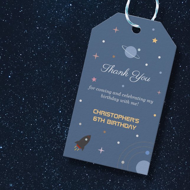 Planets & Rocket, Space Thank You Gift Tag (Planets & Rocket, Space Thank You Gift Tag)
