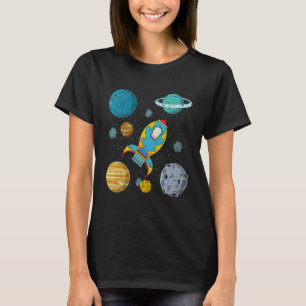 Planets Science Outer Space Rocket Cosmonaut Kids T-Shirt
