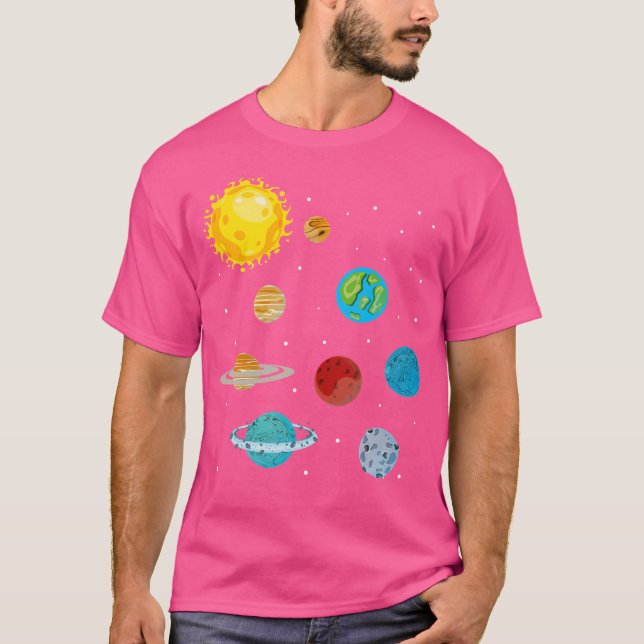 Planets Scientist Outer Space Astronomer Sun Stars T-Shirt (Front)