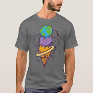 Planets Scoops Food Snack Space Astronauts Ice Cre T-Shirt