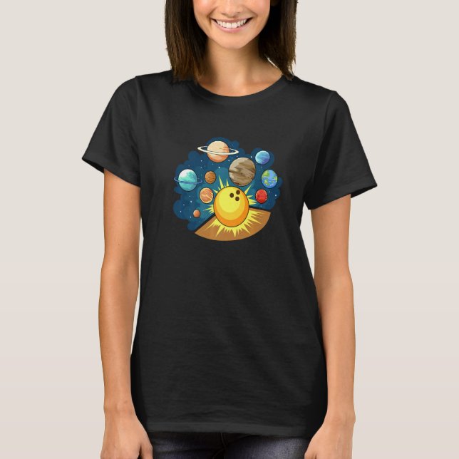 Planets Skittles Bowling for Bowler T-Shirt (Front)