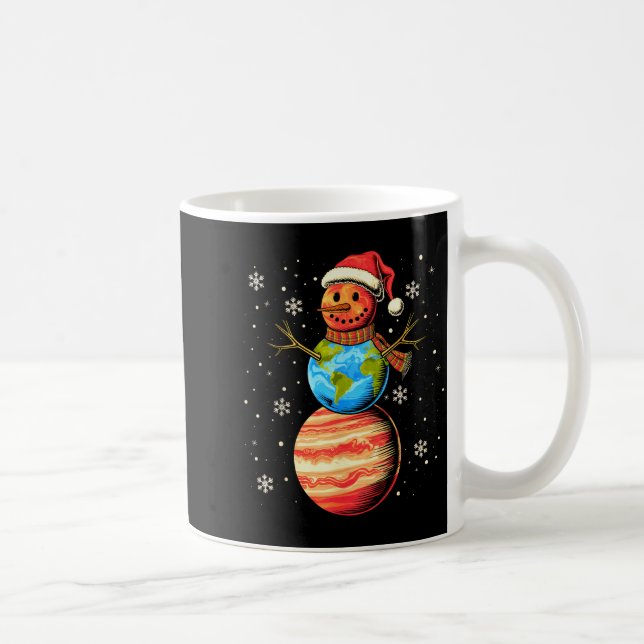 Planets Snowman Space Funny Christmas Astronomy Fo Coffee Mug (Right)