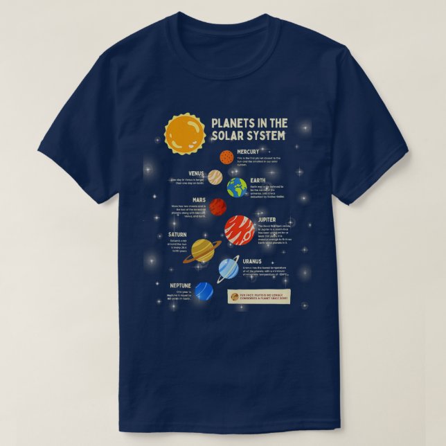 Planets Solar System Outer Space Science Boys Girl T-Shirt (Design Front)