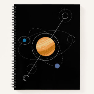 Planets solar system sun moon notebook