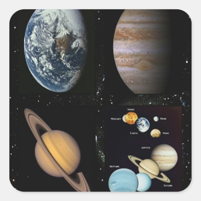 planets square sticker (Front)
