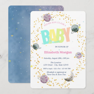 Planets,Stars Galaxy Baby Shower  Invitation