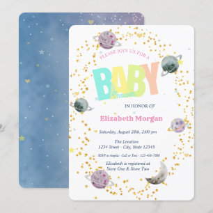 Planets,Stars Galaxy Baby Shower  Invitation