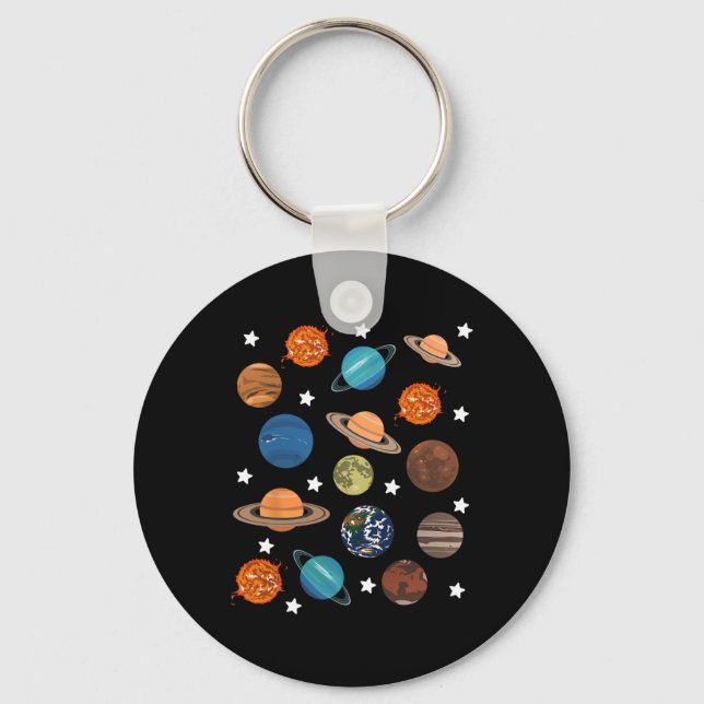 Planets Stars Moon Solar System Costume Halloween  Key Ring (Front)
