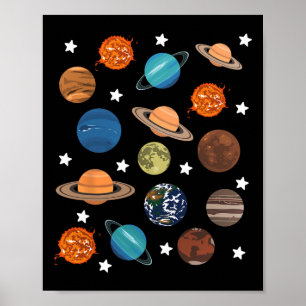 Planets Stars Moon Solar System Costume Halloween Poster