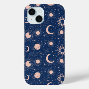 Planets & Stars Pattern iPhone 15 Case