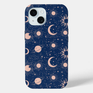 Planets & Stars Pattern iPhone 15 Case