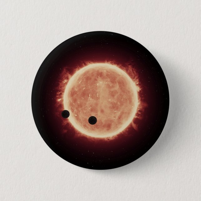 Planets Transiting Red Dwarf Star In Trappist-1 6 Cm Round Badge (Front)
