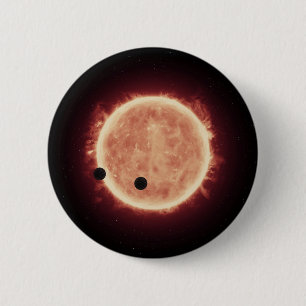 Planets Transiting Red Dwarf Star In Trappist-1 6 Cm Round Badge
