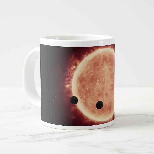 Planets Transiting Red Dwarf Star In Trappist-1 Large Coffee Mug (Front Left)