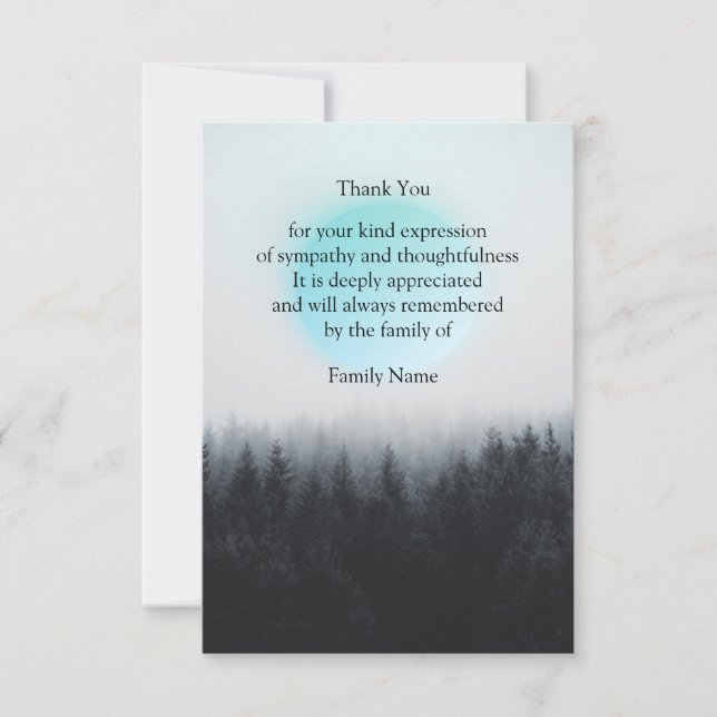 Planets Tree Forest Thank You Card (Front)